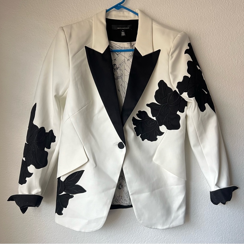 WHBM Tuxedo Editor Blazer Floral